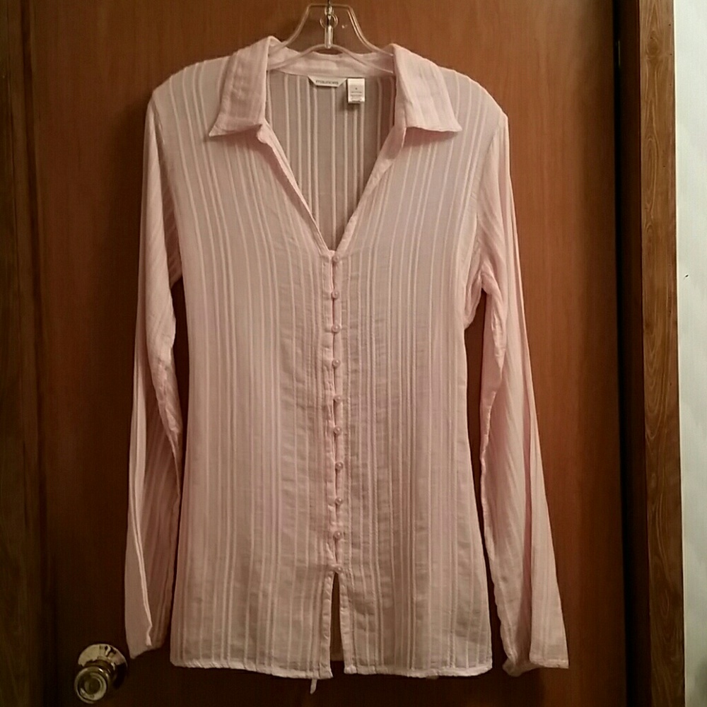 Pink Tonal Stripe Tunic Top